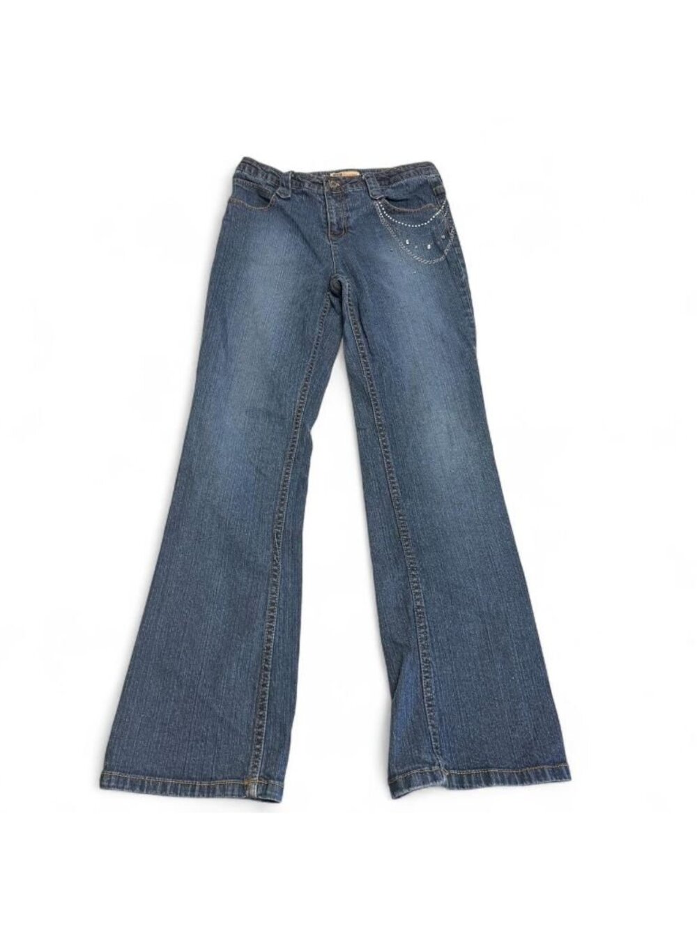 Vintage Y2K Faded Glory Bootcut Flare Embellished Jeans Youth Girls 16 2000's